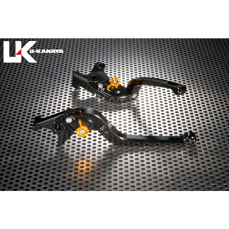 バイクパーツ ハンドル ユーカナヤ レバーセット Rタイプ BK/GD HO040