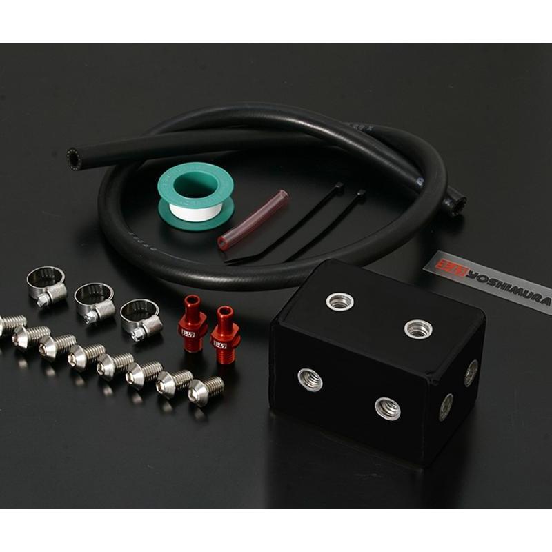 ヨシムラ ユニバーサルオイルキャッチタンクセット 本体/ブラック+