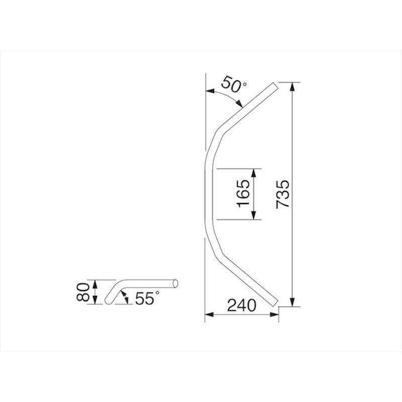 バイク ハンドル ハリケーン HURRICANE 80クラシック HB0171C-01 取