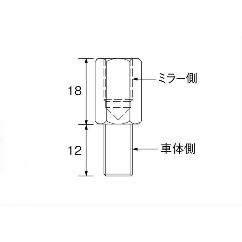 【5日前後で発送】バイク ハンドル ハリケーン HURRICANE ミラーアダプター HA6279B 取寄品｜hatoya-parts｜02