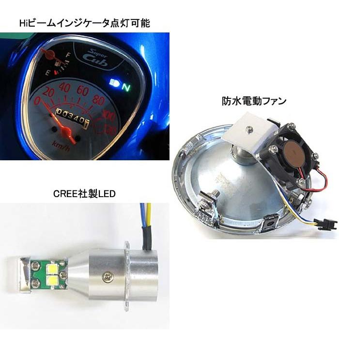 バイク Protec プロテック LBH-H02 LEDクラシカルヘッドライト 3000k