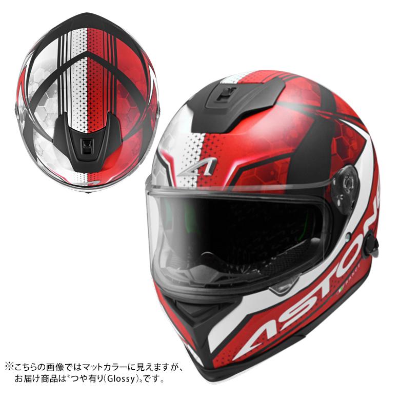 バイクフルフェイスヘルメット ASTONE GTB800 BLACK/AO11RED