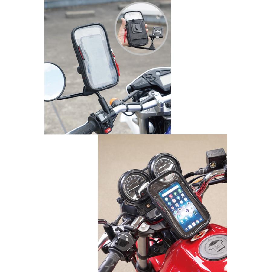 バイク用品車載用バッグ ツーリング用品 ハンドルポーチ ROUGH&amp 
