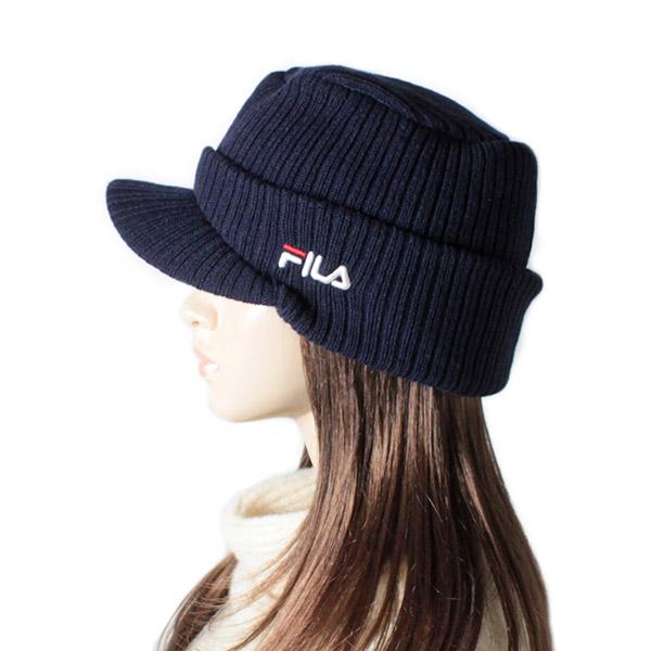 FILA（フィラ） 洗濯機で洗える ニットオスロ つば付き 耳あて付き