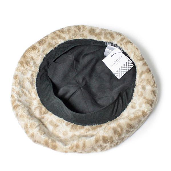 NAMIKI レオパード ベレー帽 日本製 ファーベレー アニマル 総柄