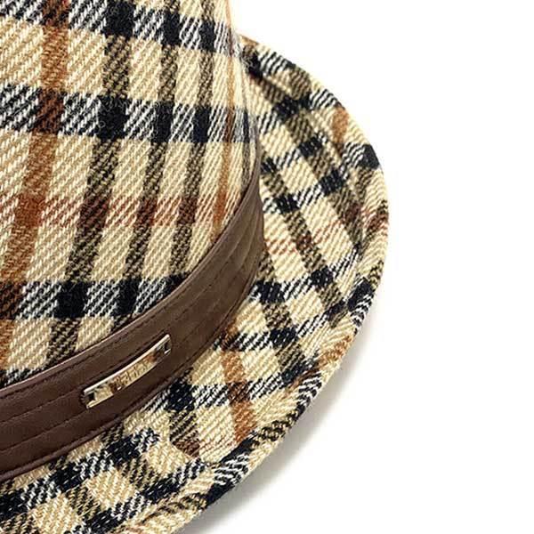 NAKID by G.V.G.V.ウールハット 安全ピンデザイン 2点セット DAKS（ダックス） DAKS M〜3Lサイズ ハウスチェック ウール 中折れ