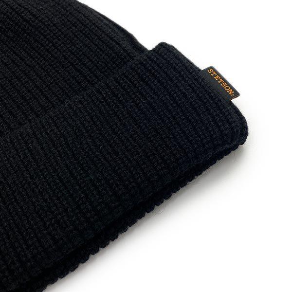 カシミヤ100%帽子 ブラック カシミヤ100％ リブニットキャップ | Material,Cashmere | FUKAKINET