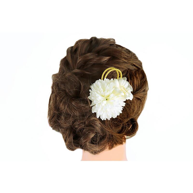 髪飾り 成人式 つまみ細工 振袖 袴 花 2点セット ピンク 白 赤 ゴールド ちりめん 下がり 組紐 パール ビーズ ラインストーン No.12-0465 | ブランド登録なし | 07