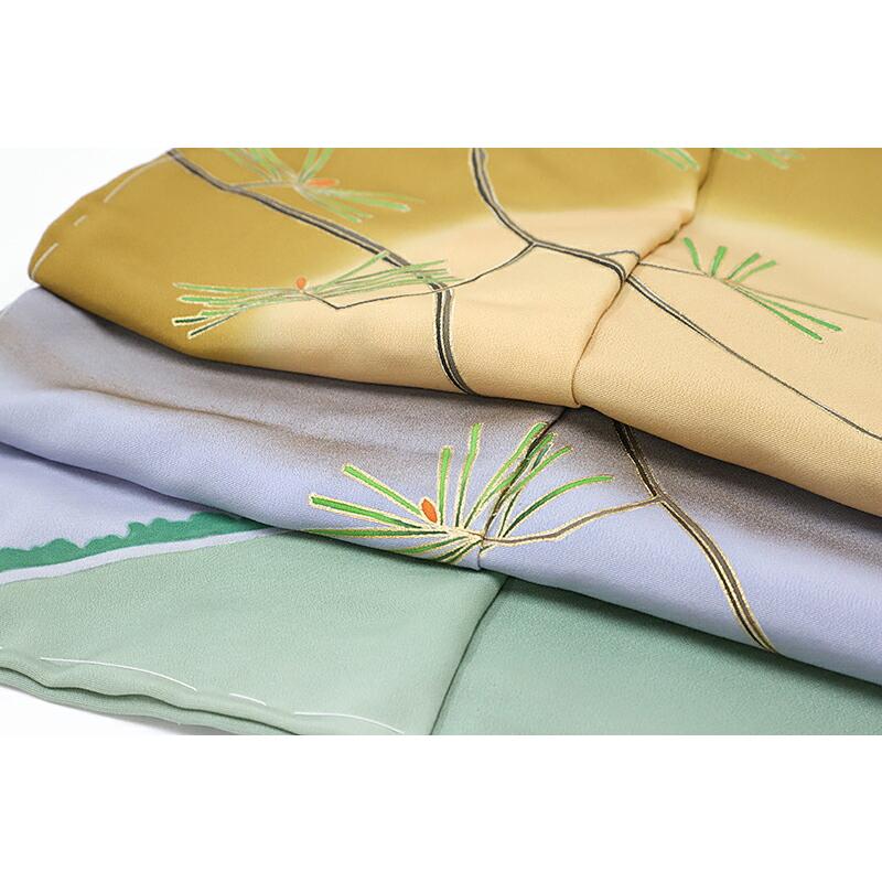 正絹　反物　7点まとめ売り　京友禅　伊と幸　茶　ベージュ　黄色　カーキ 正絹 反物 7点まとめ売り 京友禅 伊と幸 茶 ベージュ 黄色 カーキ 正絹