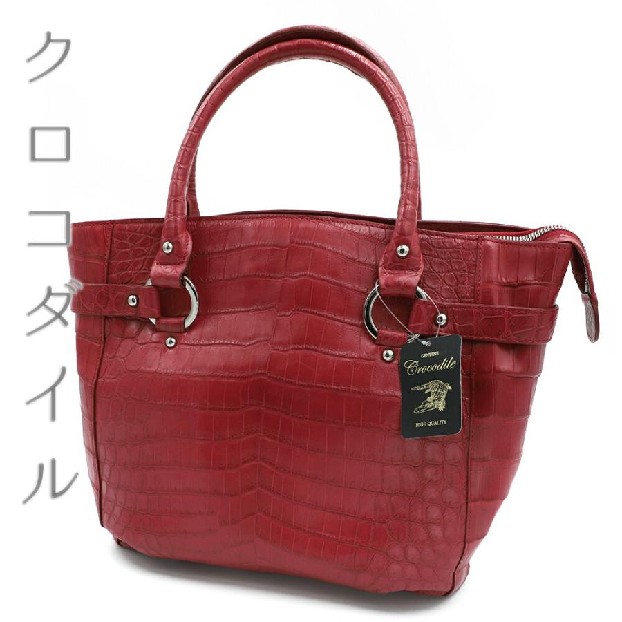 バッグ クロコダイル 中古 レディース 赤 ショルダーバッグ 斜