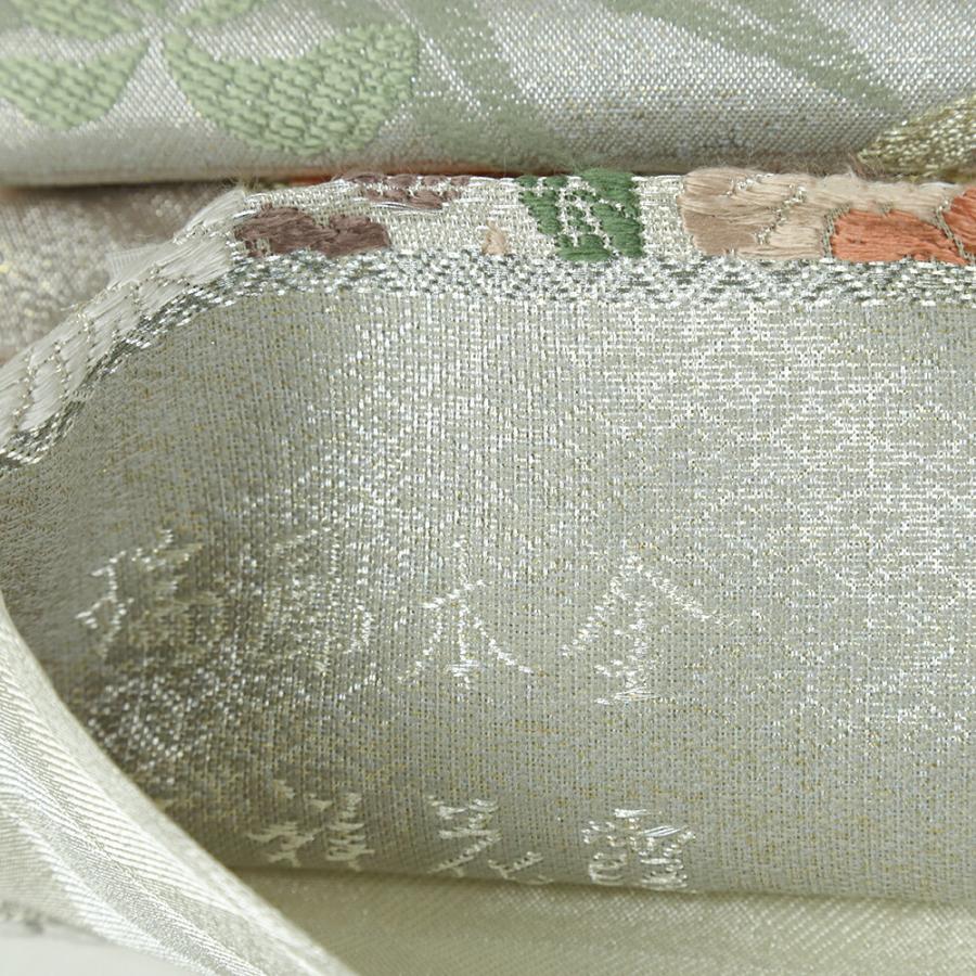 袋帯 中古 銀 誉田屋源兵衛 菊 桜 金華燦 松 竹 リサイクル 礼装用 