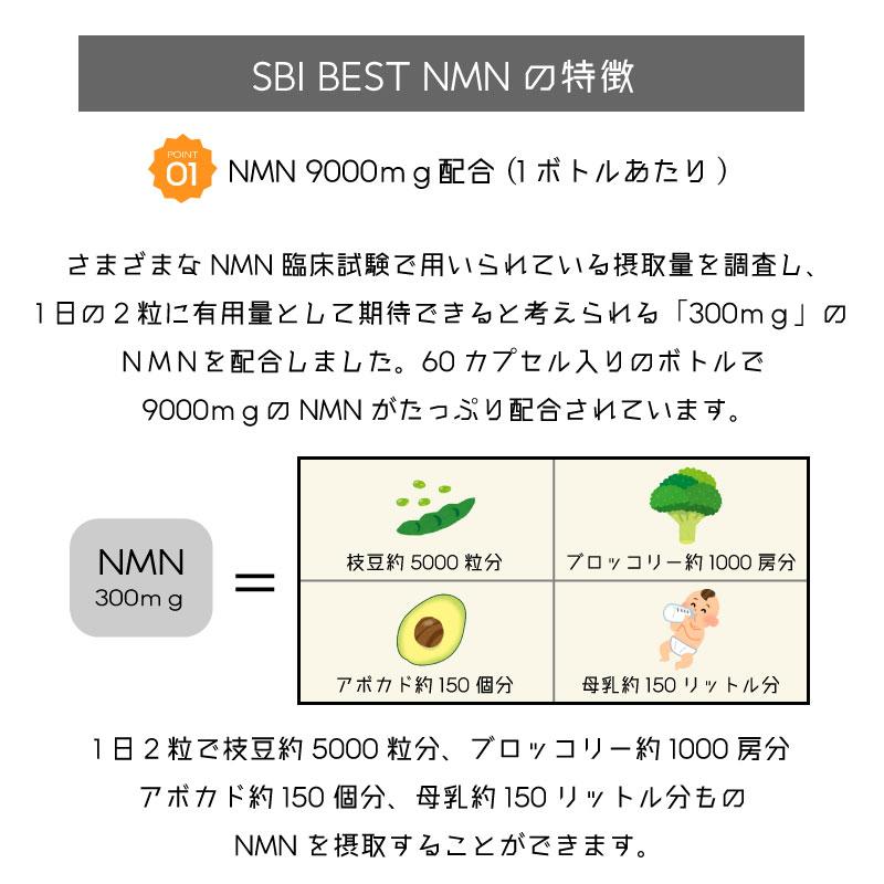 SBI BEST NMN 60粒 30日分 9000mg サプリメント 美容 健康 : arc reve