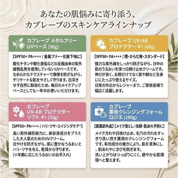 Capreve（カプレーブ） UV-ABプロテクター リフト4+ 30g SPF50+ PA++++