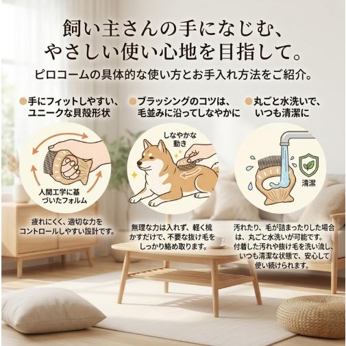ピロコーム Philocomb E1 やわらかめ 短毛 小型犬 猫 うさぎ 抜け毛