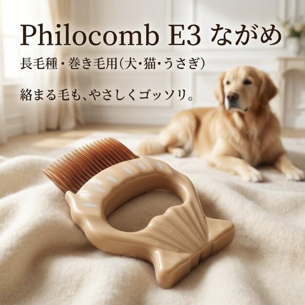 ピロコーム Philocomb E3 ながめ 長毛種 カーリーコート 毛玉 もつれ