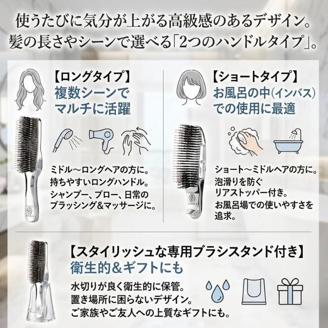 エス・ハート・エス スカルプブラシ プリュス シルバー ショートタイプ