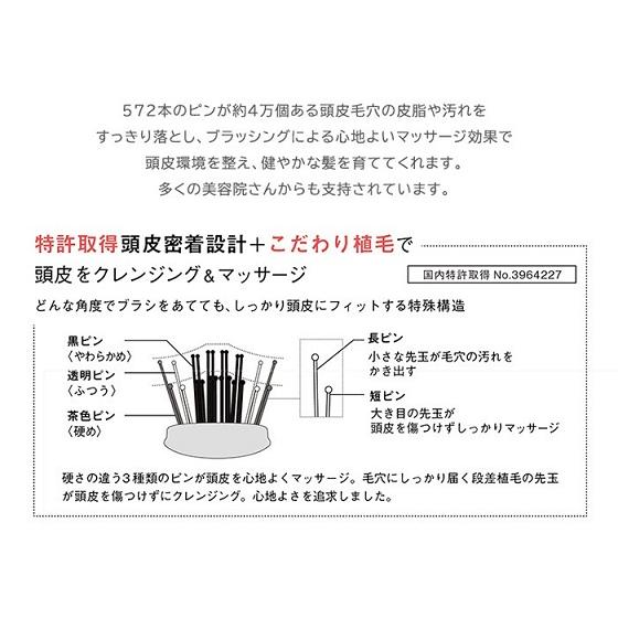 エスハートエス　スカルプブラシ ワールドプレミアム ロングタイプ 【送料無料】 頭皮 マッサージ 健康 美容 毛穴  スタイリング サロン 美容院｜hattenba-store｜03