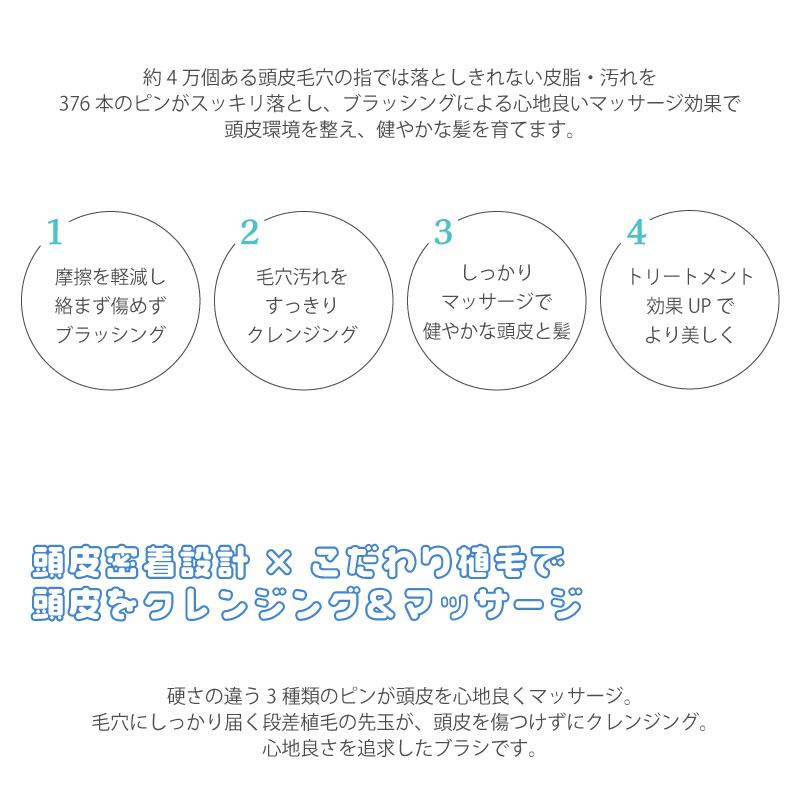 エス・ハート・エス EMITTO スカルプブラシ ペリシアン ブルー 頭皮