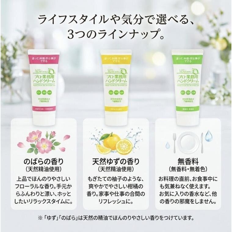 プロ・業務用ハンドクリーム 60g 無香料 ゆず のばら ハンドケア