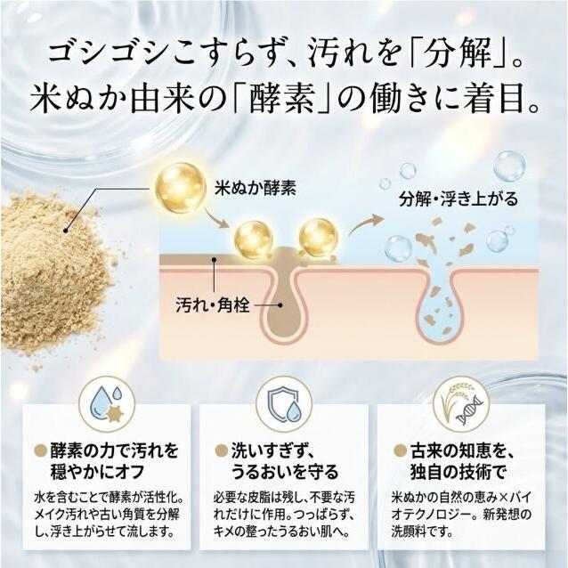 みんなでみらいを 米ぬか酵素洗顔クレンジング 詰替 無添加 W洗顔不要