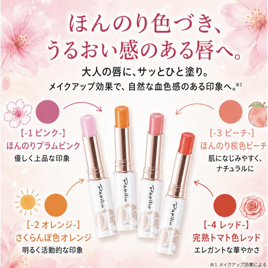 Papilio トリートメントリップエッセンス　ピーチ系 4本セット Papillio（パピリオ） Papilio トリートメントリップエッセンス EX 唇