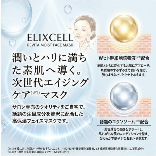 ELIXCELL（エリクセル） リバイタモイスト フェイスマスク 40枚 シート