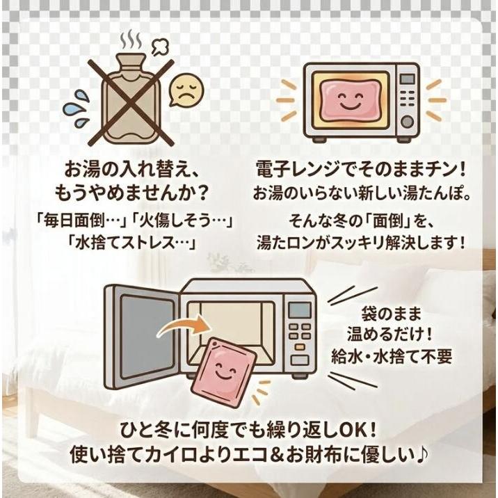 湯たロン 電子レンジ 湯たんぽ カバー付き 8時間持続 繰り返し使える
