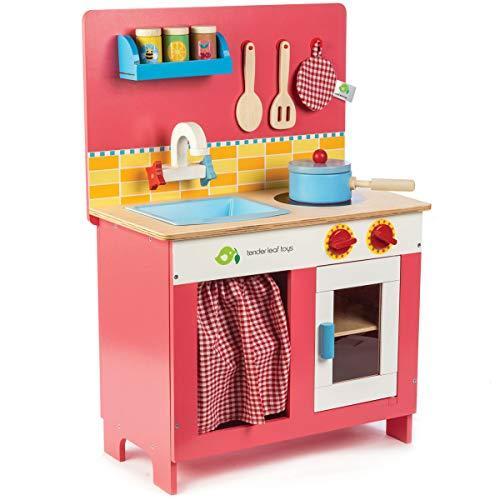 Web限定 Tender Leaf Toys 木製 チェリーパイキッチン かわいいイギリスデザインの小さなおままごとキッチン 収納付 ごっこ遊び 男の子 安い購入 Aleefsurgical Com