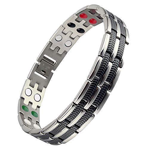 1245円 無料 ブレスレットメンズ ゲルマニウムブレスレット シルバー Ebuty 純チタン製 磁気 マグネット 腕輪 ジュエリー アクセサリーメンズ 健康