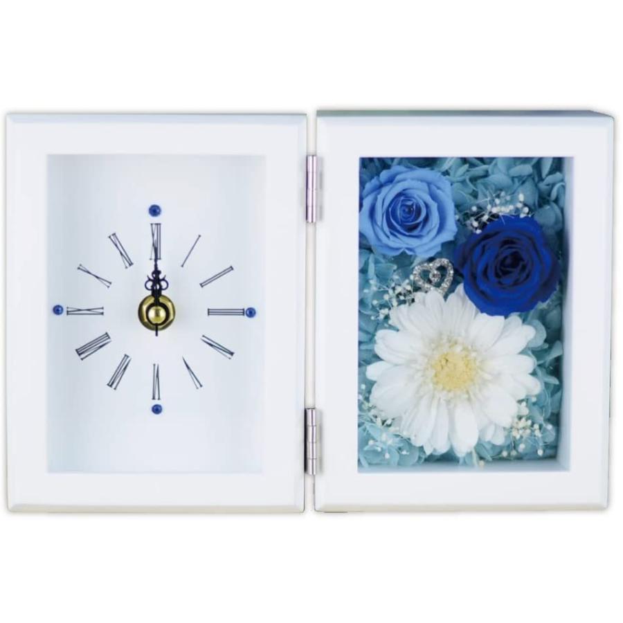 期間限定特価 Lulu S プリザーブドフラワー ガーベラフレーム時計 サイズ幅21cm長さ6cm高さ14cm ブルー Lulu S 0005 送料無料 Www Perfectressusorder Com