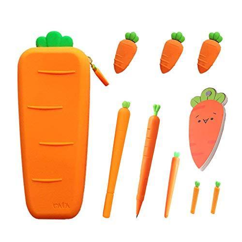 福袋特集 かわいい シリコン にんじん ペンケース Big シャープペンシル 替芯 消しゴム 中性ボールペン 鉛筆キャップ ノート おもしろい文房具