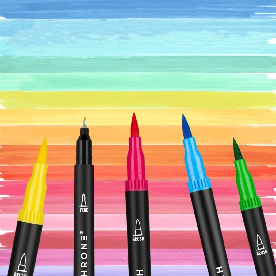 新作入荷 Hethrone 72色ペンセット 水彩毛筆 水性ペン カラーペン マーカーペン イラストペン 筆ペン 太細両用 極細 鮮やか 大人の塗り絵 Cisama Sc Gov Br