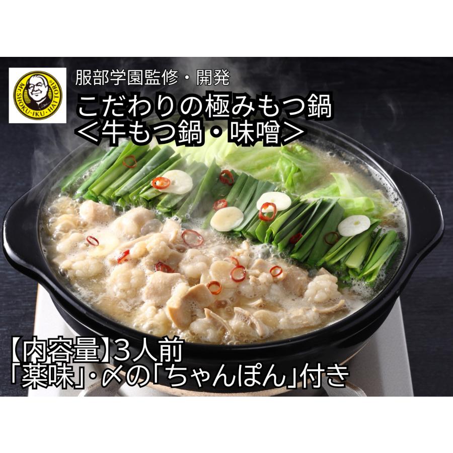 【服部学園】こだわりの極みもつ鍋＜牛もつ鍋・味噌＞【2セット以上で送料無料！！】 | 