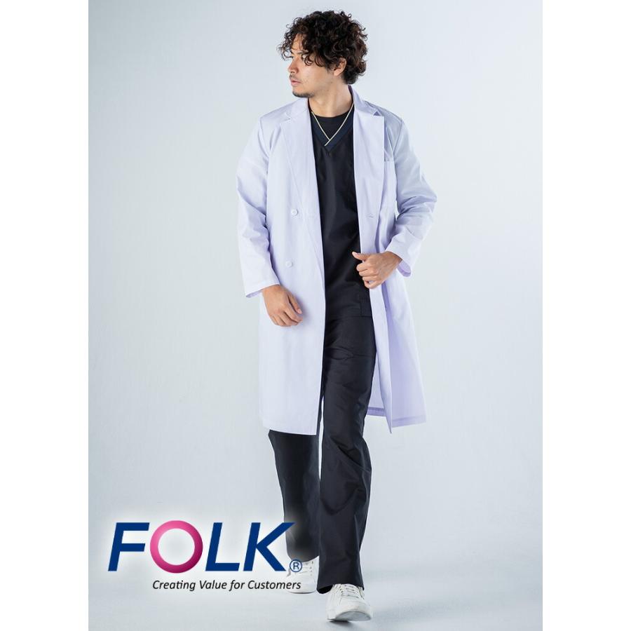 フォーク 診療衣 医療 白衣 コート ドクターコート FOLK 1531po メンズ 