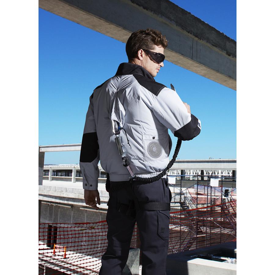 自重堂 Jawin 空調服長袖ブルゾン 54080 シルバー Sサイズ 空調服 54080 14.4Vファン・バッテリーフルセット SK23021 Jawin 自重堂 Jichodo 長袖ブルゾン 春夏 UVカット  遮熱・撥水加工 フルハーネス対応 ポリエステル100％｜作業着・作業服の通販ワークキング【公式】