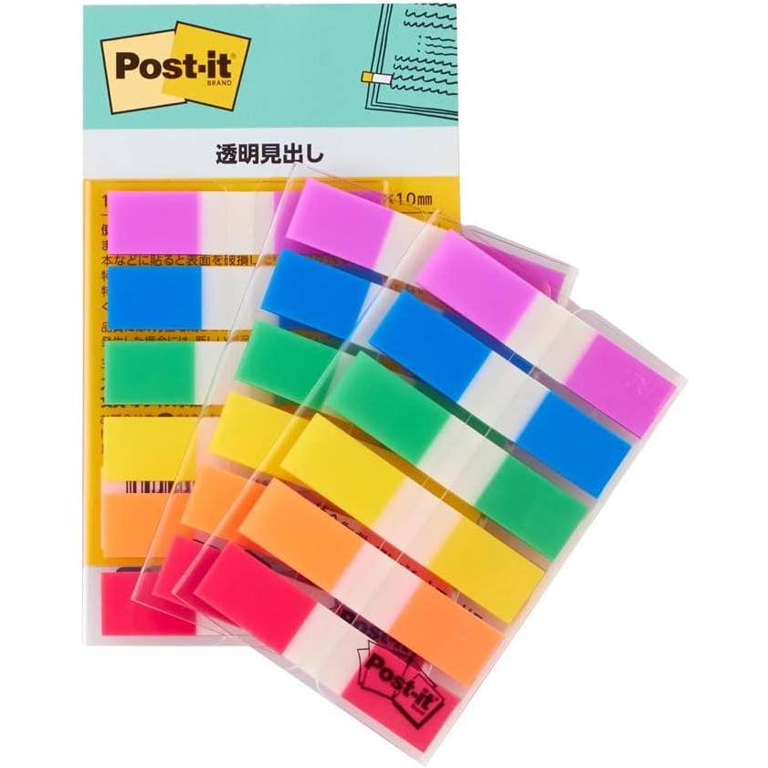 ポストイット フィルム 付箋 見出し 3個セット 6色 各20枚 683-3MH