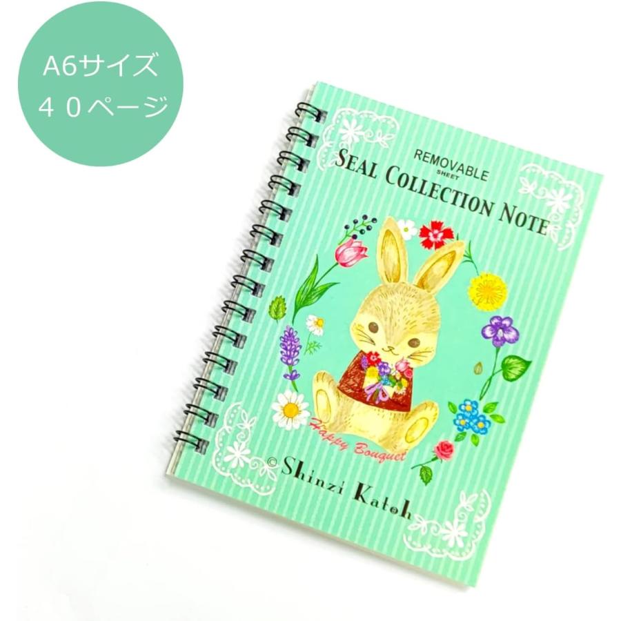 シール堂 日本製 剥がしやすい シール帳 Shinzi Katoh うさぎ A6サイズ