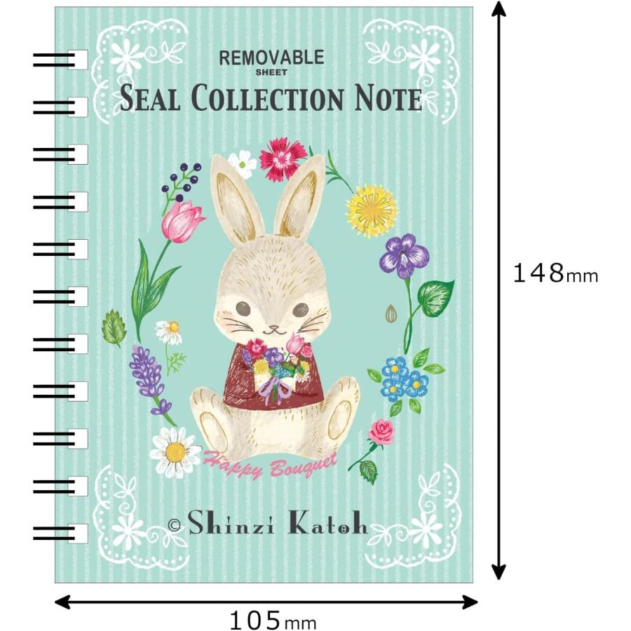 シール堂 日本製 剥がしやすい シール帳 Shinzi Katoh うさぎ A6サイズ