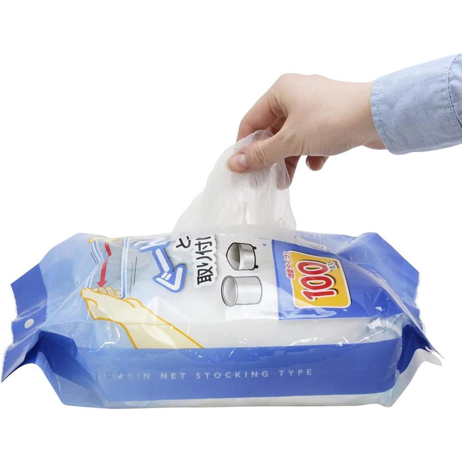 ストリックスデザイン 水切りネット ぐーん! と伸びて取り付け簡単 100枚 約32×33cm ストッキング 深型 三角コーナー 兼用 抗菌 排水口 ネット 大容量 SA-092 | STRIX DESIGN | 03