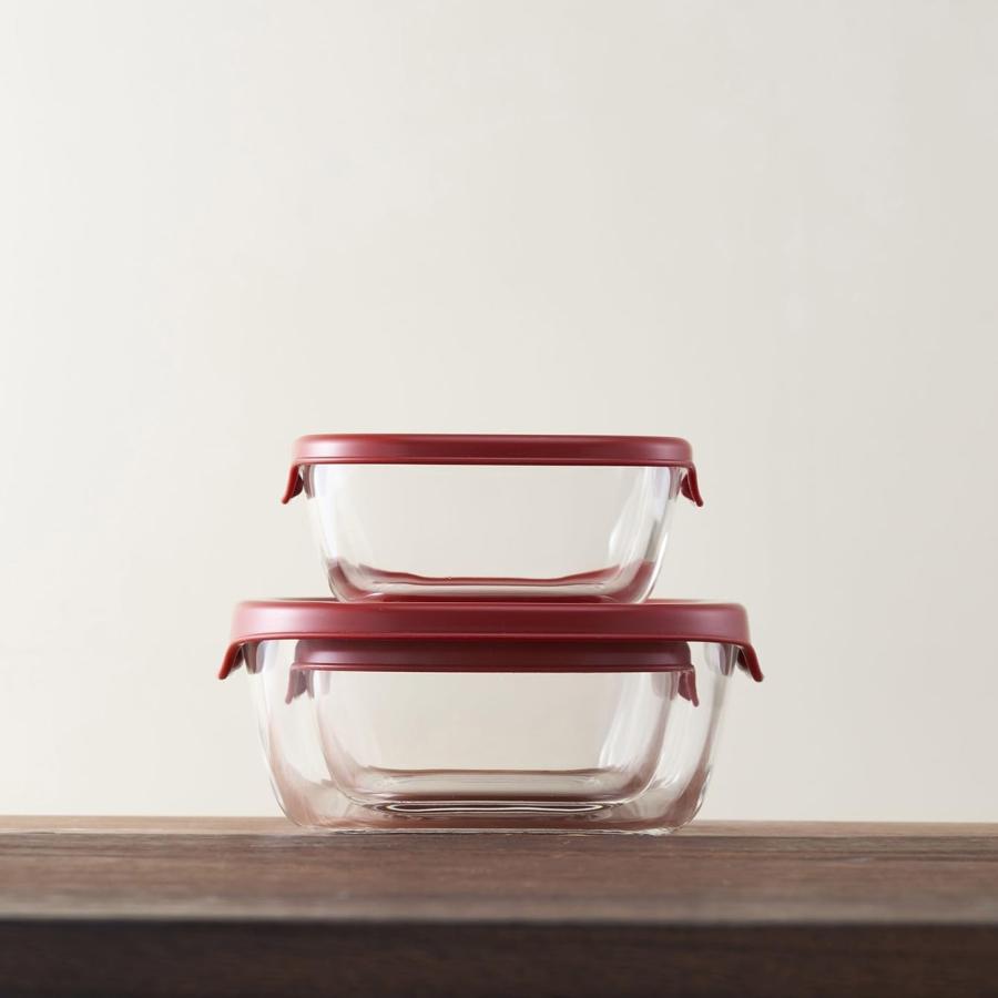 HARIO(ハリオ)耐熱 ガラス製 保存容器 レッド KST-2012-R 3個入 プレゼント ギフト おしゃれ キッチン用品 日本製 | HARIO | 03