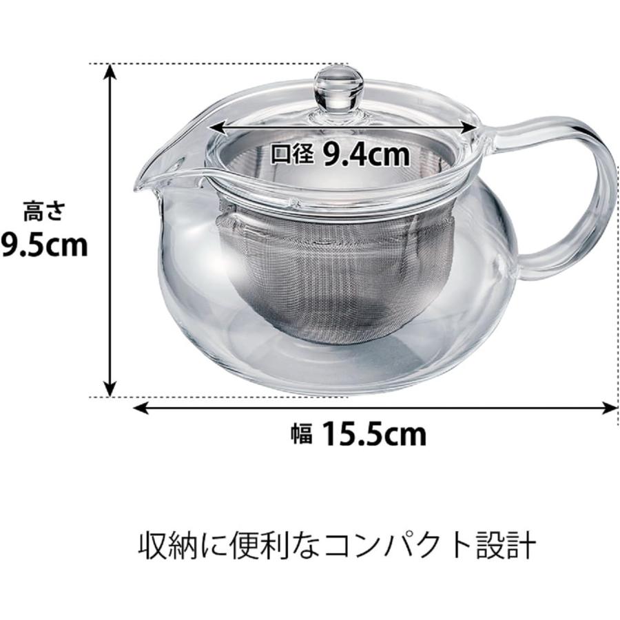 HARIO(ハリオ) 茶茶急須 透明 実用容量450ml 丸 電子レンジ対応 CHJMN-45T プレゼント ギフト おしゃれ キッチン用品 | HARIO | 02