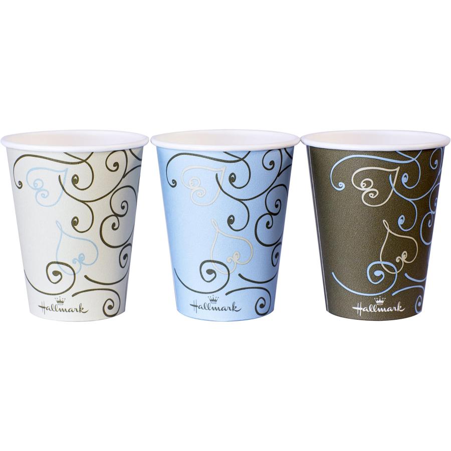 サンナップ 紙コップ ポリエチレンラミネート加工 ホットにアイスに ハート柄 3色 AC2850HT 50個入 使い捨てカップ 日本製 | サンナップ