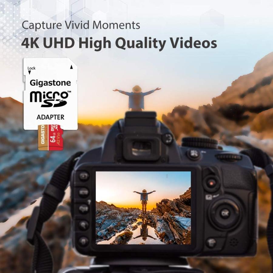 Gigastone 64GB マイクロSDカード A2 V30 Ultra HD 4K ビデオ録画 Gopro 高速4Kゲーム 動作確認済 変換アダプタ付 | ブランド登録なし | 02