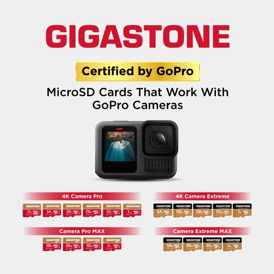 Gigastone 64GB マイクロSDカード A2 V30 Ultra HD 4K ビデオ録画 Gopro 高速4Kゲーム 動作確認済 変換アダプタ付 | ブランド登録なし | 03
