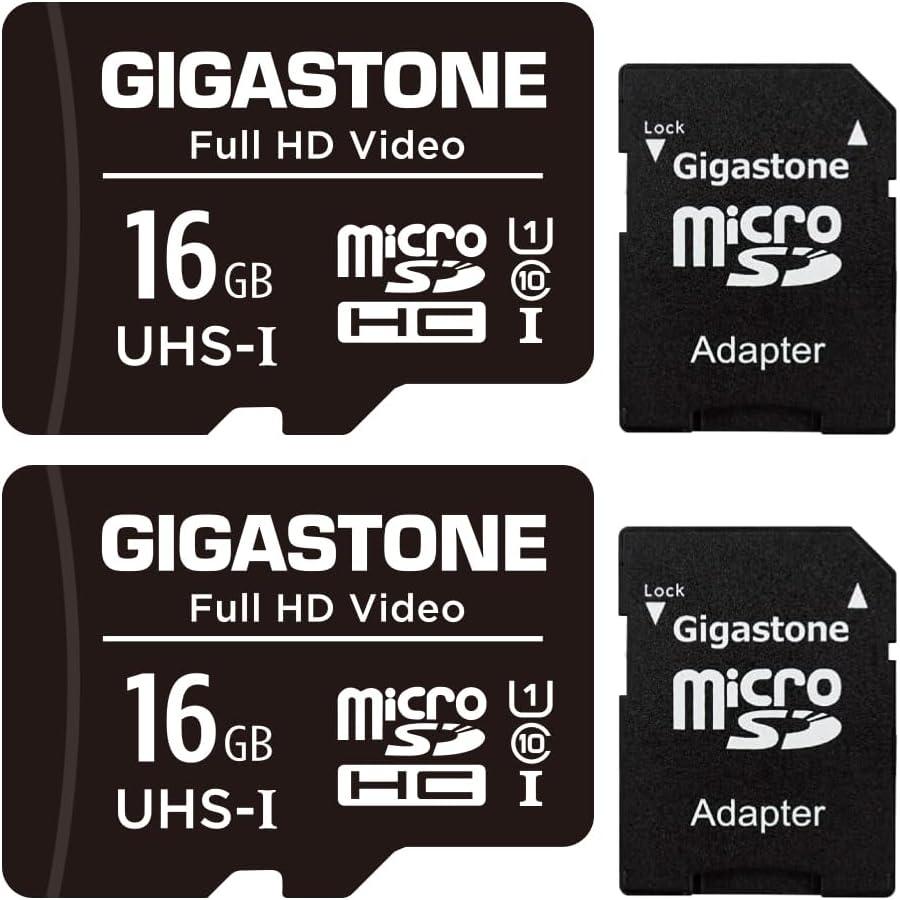 Gigastone マイクロSDカード 16GB 2個セット SDアダプタ付き ミニ収納ケース付き SDHC U1 Class 10 85MB/S UHS-I フルHD 動画 | ブランド登録なし