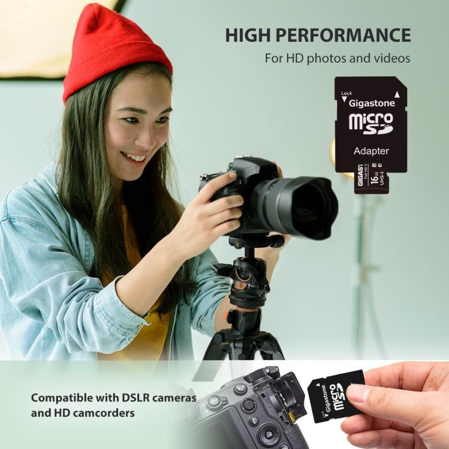 Gigastone マイクロSDカード 16GB 2個セット SDアダプタ付き ミニ収納ケース付き SDHC U1 Class 10 85MB/S UHS-I フルHD 動画 | ブランド登録なし | 01