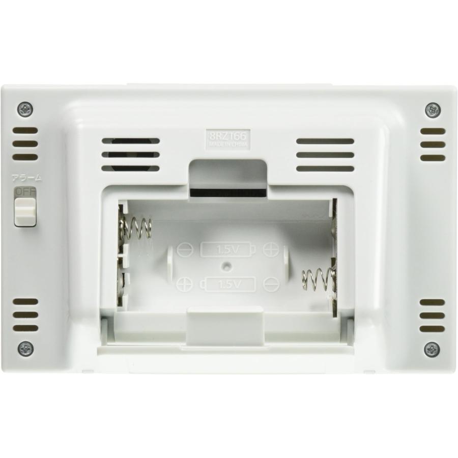 リズム(RHYTHM) 目覚まし時計 電波時計 温度計・湿度計付き フィットウェーブスマート 白 77×120×54mm 8RZ166SR03 | RHYTHM（時計） | 11