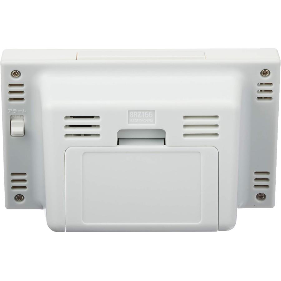 リズム(RHYTHM) 目覚まし時計 電波時計 温度計・湿度計付き フィットウェーブスマート 白 77×120×54mm 8RZ166SR03 | RHYTHM（時計） | 01