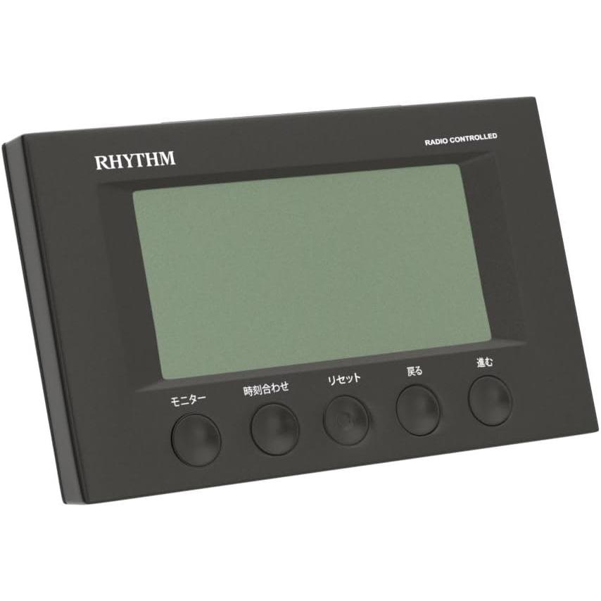 リズム(RHYTHM) 目覚まし時計 電波時計 温度計・湿度計付き フィットウェーブスマート 黒 7.7×12×5.4cm 8RZ166SR02 | RHYTHM（時計） | 12
