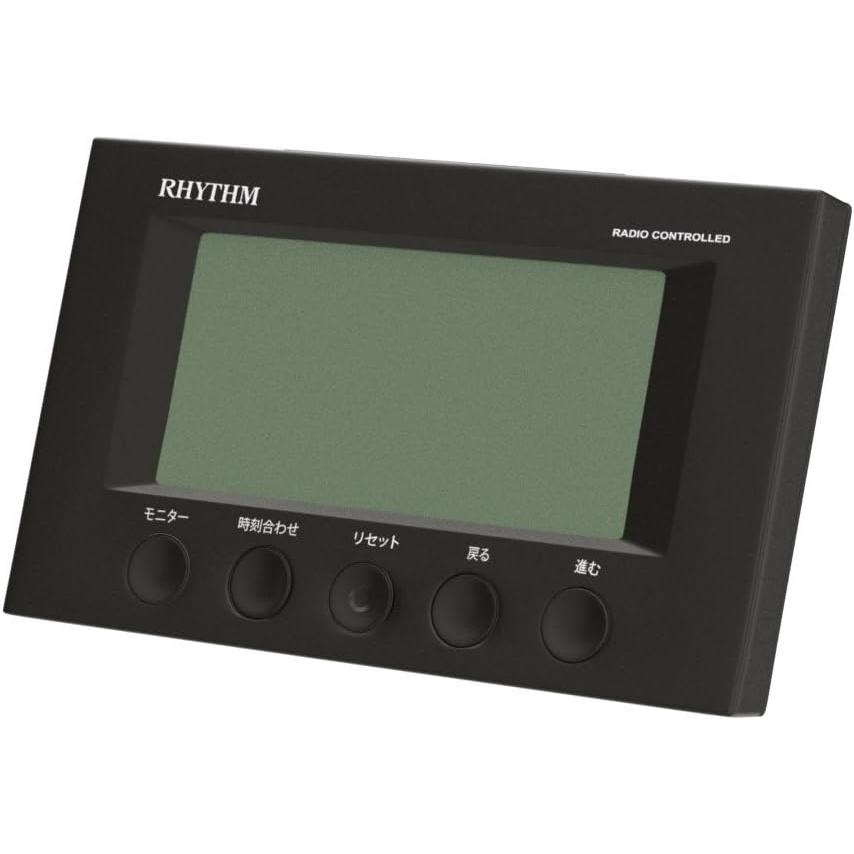 リズム(RHYTHM) 目覚まし時計 電波時計 温度計・湿度計付き フィットウェーブスマート 黒 7.7×12×5.4cm 8RZ166SR02 | RHYTHM（時計） | 13